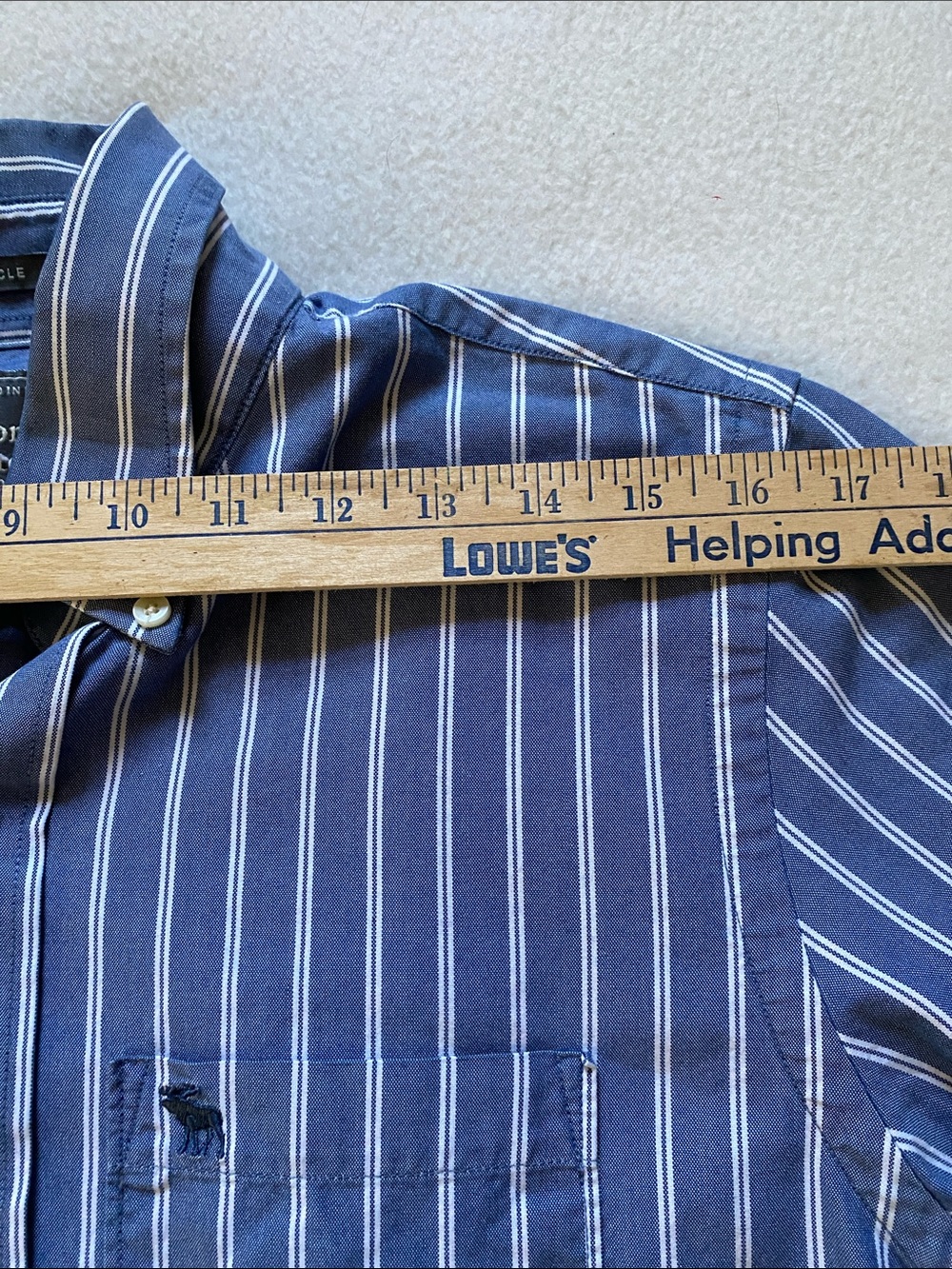 Abercrombie and Fitch men's button-down dress shirt dressy medium blue white - Picture 6 of 9